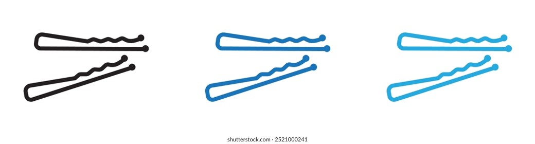 Bobby pin icon thin line illustration