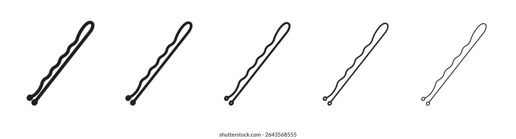 Bobby pin icon vector outline set illustration sign