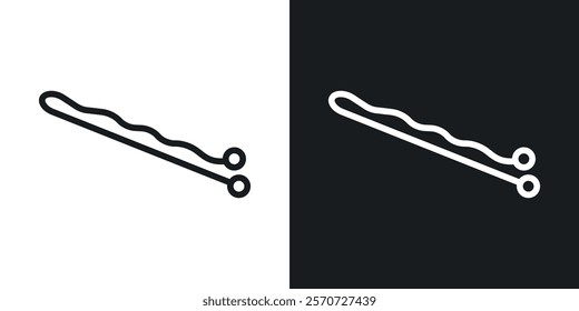 Bobby pin icons set vectors on white background.