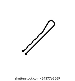 Diseño de estilo de icono de línea aislada Bobby Pin. Ilustración simple del vector