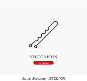 Bobby-Pin-Vektorsymbol.  Bearbeitbarer Strich. Lineares Logo für Webdesign und mobile Apps. Symbolillustration. Pixel-Vektorgrafiken - Vektorgrafik