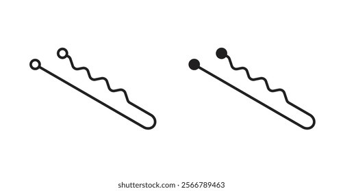 Bobby pin vector line icon illustration