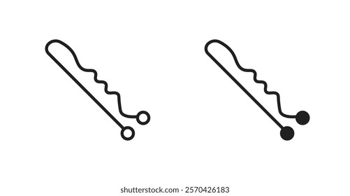 Bobby pin vector web icons set