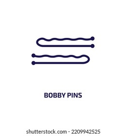 bobby pins icon from beauty collection. Thin linear bobby pins, beauty, hair outline icon isolated on white background. Line vector bobby pins sign, symbol for web and mobile