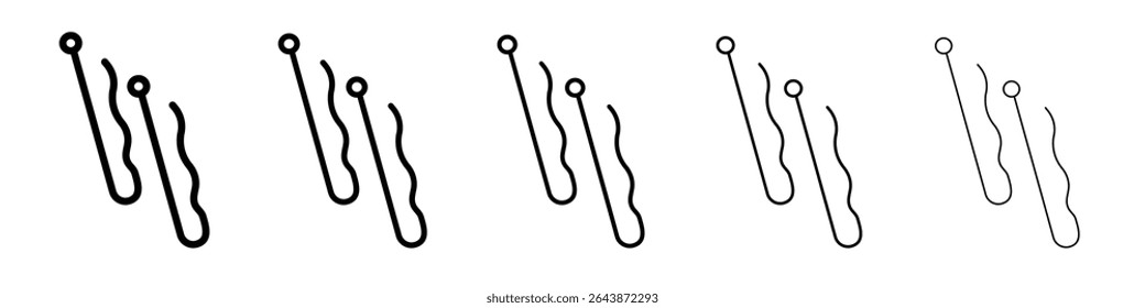 bobby pins icon black and white vector sign