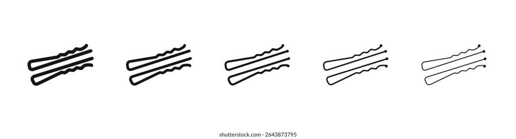 bobby pins icon black and white vector sign