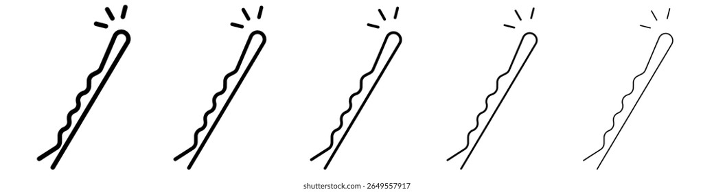 ícone de pinos de bobby logotipo simples de contorno