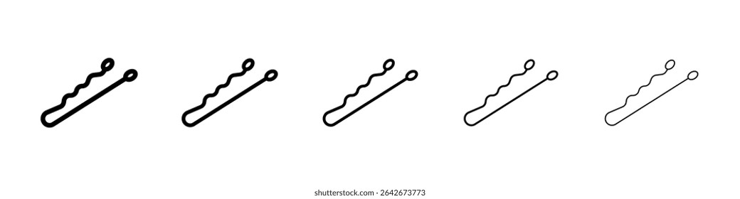 bobby pins icon isolated vector on white background set