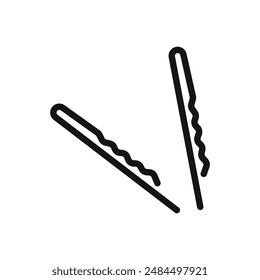 bobby pins icon linear vector graphics sign