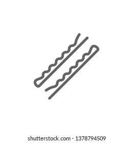 bobby pins outline icon. Elements of Beauty and Cosmetics illustration icon. Signs and symbols can be used for web, logo, mobile app, UI, UX