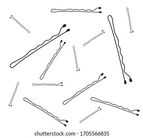 bobby pins pattern, vector illustration