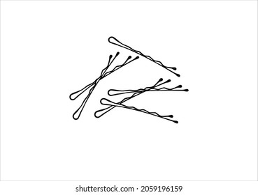 bobby pins vector art design hand drawn