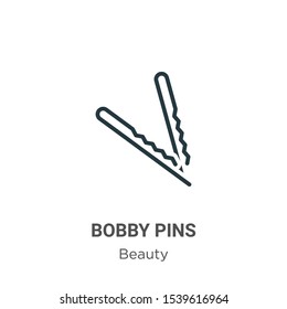 Bobby pins vector icon on white background. Flat vector bobby pins icon symbol sign from modern beauty collection for mobile concept and web apps design.