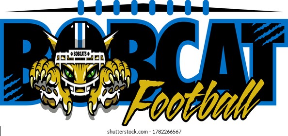 Bobcat football team design with mascot and claws for school, college or league