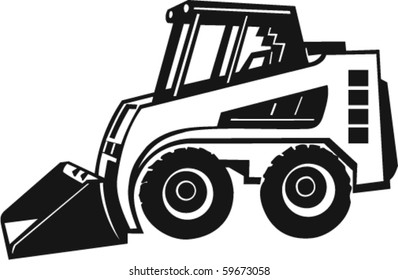 Bobcat Front Loader Vector Illustration
