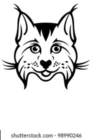 Bobcat head (Lynx). Easily editable vector illustration of a Wildcat.