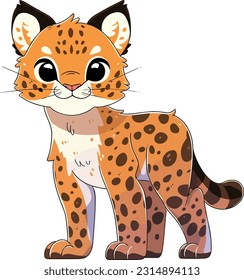 Bobcat illustration on white background 