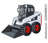 BobCat loader on white background - vector image. Construction equipment concept 
