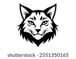 Bobcat Logo Monochrome Design for Branding and Prints

