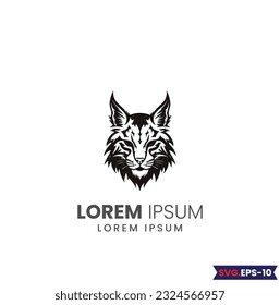 Estilo de diseño monocromo con logotipo Bobcat. lynx salvaje con aspecto recto. Mascota Bobcat Wildcat. 