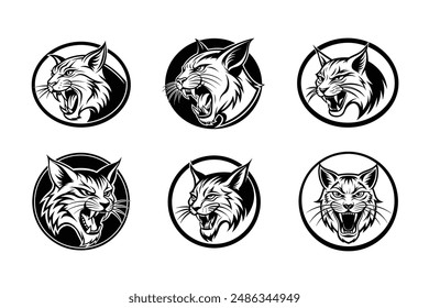 bobcat logo to shout in anger side view with ova