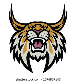 Bobcat Lynx Wildcat Angry Roaring Logo Esport Sports Mascot Vector Illustration