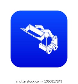Bobcat machine icon blue vector isolated on white background