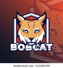 Vector premium de la plantilla del logotipo de la mascota Bobcat