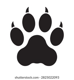 Bobcat pawprint silhouette vector flat illustration design