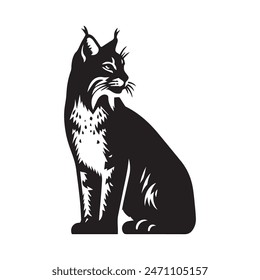 Bobcat silhouette vector art illustration 