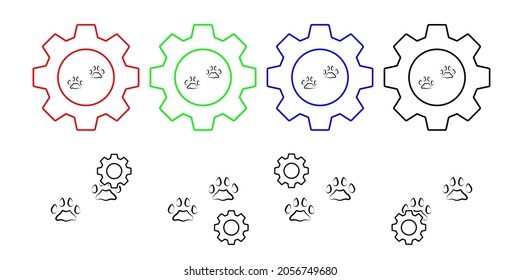 Bobcat Tracks Vector Icon In Gear Set Illustration For Ui And Ux, Website Or Mobile Application