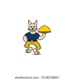 Bobcat vector design that is sending a meal