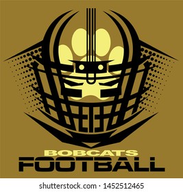 bobcats football team design with large paw print inside a helmet for school, college or league