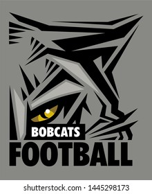 Bobcats Football Team Design With Mascot Eye Black For School, College Or League