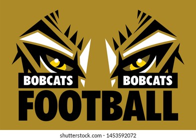 Bobcats Football Team Design With Mascot Eye Black For School, College Or League