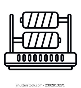 Bobine roll icon outline vector. Factory thread. Industry fabric