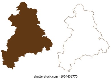 Boblingen district (Federal Republic of Germany, rural district, Baden-Wurttemberg State) map vector illustration, scribble sketch Boblingen map