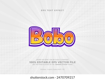 Bobo shiny gradient editable text effect template