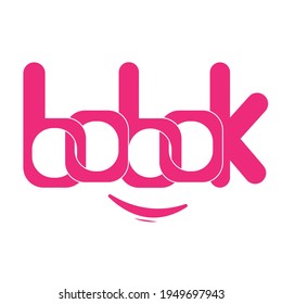 das Logo für die Books-Schrift, das bedeutet, dass Schlaf für Kleinkinder in Rosa für Marken geeignet ist, die mit Kleinkindern verwandt sind