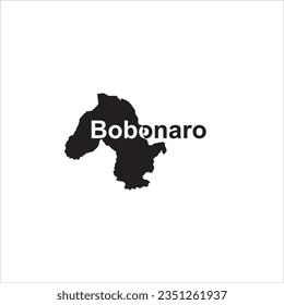 Bobonaro-Osttimor-Karte und schwarzes Buchstabendesign auf weißem Hintergrund