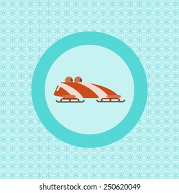 Bobslay flat icon graphic illustration design vector