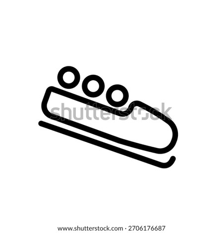 Bobsled , bobsleigh - pictogram,  vector icon