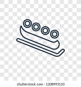 Bobsled concept vector linear icon isolated on transparent background, Bobsled concept transparency concept in outline style