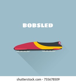 Bobsled flat concept vector illustration. Vector illustration. Winter Sport Bobsleigh.