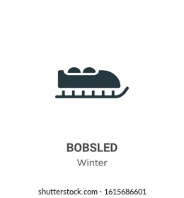 Bobsled glyph icon vector on white background. Flat vector bobsled icon symbol sign from modern winter collection for mobile concept and web apps design.