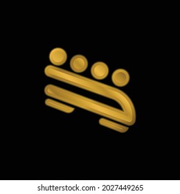 Bobsled gold plated metalic icon or logo vector