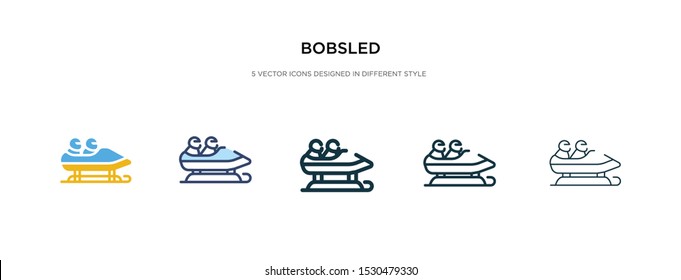 bobsled icon in different style vector illustration. two colored and black bobsled vector icons designed in filled, outline, line and stroke style can be used for web, mobile, ui