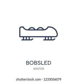 Bobsled icon. Bobsled linear symbol design from winter collection. Simple outline element vector illustration on white background