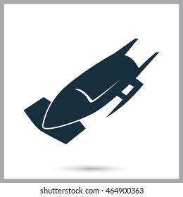 Bobsled icon on the background