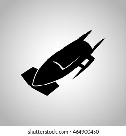 Bobsled icon on the background